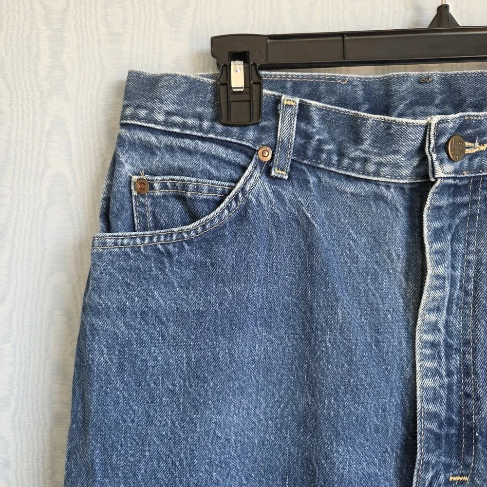 Vtg 70s LEE Jeans Womens 30x30 Blue Denim Straight High Rise‎ Western Workwear